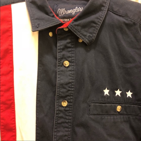 Vintage Wrangler American Flag Button Down - Picture 5 of 8